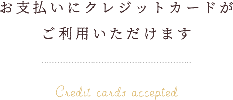 お支払いにクレジットカードがご利用いただけます
